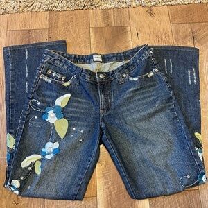 Guess Vintage 90s Y2K Fairycore Boho Embroidered Flare Jeans K3